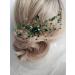 Teyglen Bridal Wedding Gold Hair Combs Green Rhinestones Crystal Side Hair Comb Flower Crystal Bride Hair Accessories for Women and Girls