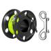 Pluzluce 100FT Big Scuba Diving Reel, Aluminum Alloy Large Scuba Spool Finger Reel with Double-Ended Bolt Snap Clip for Underwater Scuba Diving Snorkeling Spearfishing Yellow Line Black Reel