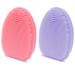 Yeadmal 2-part face brush silicone facial cleaning brush silicone face scrubber facial cleaning brush soft face brush for women (pink + purple) pink + purple