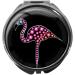 metALUm pill box with mirror round metal 3 compartments FLAMINGO #1111