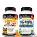 40 Billion CFU Daily Probiotic Supplement (1 Month Supply) Plus Turmeric Curcumin with Black Pepper Extract 1500mg Complex (1 Month Supply)