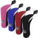 Big Teeth Golf Hybrid Head Covers Set - 2 Pcs Black Utility Club Protectors with Interchangeable Number Tag - Meshy Design for Maximum Protection - Buy Online on GoSupps.com