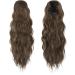 FESHFEN 18 Chestnut Brown Curly Ponytail Extension - Synthetic Drawstring Hairpiece for Women - Buy Online on GoSupps.com
