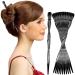 RC ROCHE ORNAMENT 12 Pcs Womens Premium Plastic Strong Hold Updo Chignon Bun Maker Long Spiral Hairpin Beauty Accessory Shawl Pin Fork Chopstick Hair D cor Pins Sticks Medium Black Medium (Pack of 12) Black