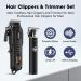 Professional Hair Clippers Set for Men - Cordless Rechargeable Hair Cutting Kit with LED Display | Perfect Barber Kit & Gifts for Men (Black - Buy Online on GoSupps.com