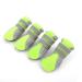 Zunea paw protection dog boots summer slide-resistant small dog shoes adjustable reflective soft breathable mesh puppies heat-resistant for hot streets S (4 Pack) green