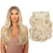 Lullabellz Super Thick Blow Dry Wavy Clip In Hair Extensions 5-Piece 22-Inch Length Light Blonde