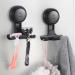 LEVERLOC Suction Cup Shower Razor Holder Shower Razor Hooks for Bathroom 2 Pack Black Black Suction Razor Holder