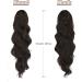FESHFEN Long Curly Wavy Ponytail Extension | Clip-in Synthetic Hairpiece Drawstring Ponytail in Medium Brown | 60cm Length | For Women and Girls - Buy Online on GoSupps.com