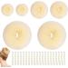 Hair Donut Bun Maker Set 6 Pcs Donut Bun Shaper with 20 Hair Pins Hair Bun Maker Shaper Chignon Doughnut for Girls Kids Women White