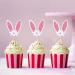 30 PCS Easter Cupcake topper Bunny Cupcake Toppers Easter Egg Cupcake Topper Rabbit Easter Party Cake Topper Decorations (Brown) (Bunny Ear flower) - Buy Online on GoSupps.com