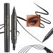Black Microblading Eyebrow Pen 2-in-1 Waterproof Dual-Ended Eyebrow Pen for Women with 4 Fork Tip Applicator & Precise Brush-Tip for Natural-Looking Hair-Like Defined Brows Last All-Day
