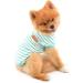 Summer Striped T-Shirt for Small & Medium Dogs | Smalllee_lucky_Store - Sleeveless Tee for Yorkies Chihuahuas & Cats in Green - Buy Online on GoSupps.com