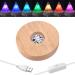 YAKAMOZ LED Lights Display Base 7 Colored Round Wooden Lighted Base Stand for Laser Glass Resin Art(it did not come with a control to change the lights)