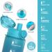 SPWB 1L Leak-Proof Sports Bottle | BPA-Free Tritan Water Bottle with Filter & Time Marking | Ideal for Cycling Fitness Hiking Camping & School - Blue Waves - Buy Online on GoSupps.com