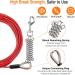 Pawaboo 30ft Dog Tie Out Leash - Heavy Duty Cable for Small to Large Dogs (Up to 125lbs) with 360 Rotating Hook - Red - Buy Online on GoSupps.com