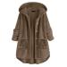 Hanxiulin fleece jacket plush jacket cuddly jacket ladies winter parka on both sides transition jacket lined causal sweat jacket hooded tops fleece jacket l coffee