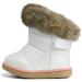 MINBEI Baby Girls Soft Leather Waterproof Winter Snow Boots - Toddler Girls Pink White Rose Gold Brown - Size 9.5 UK Child S411 White - Buy Online on GoSupps.com