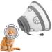 Ohcozzy adjustable sore crane cat with transparent window part breathable network of soft cat collar anti-lull after the operation pet protective collar (m gray) m gray