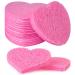 Facial Sponges Compressed Natural Cellulose Sponge Spunspon Heart Shape Face Sponge for Face Cleansing Exfoliating and Makeup Removal 50 Count / 1 - Pack Pink 50- Pack Pink