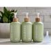 OLLIES Refillable Shampoo and Conditioner Bottles - Set of 3 | Stylish Label | 17oz | Shower Soap Dispenser - Buy Online on GoSupps.com