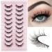 gootrades Short False Eyelashes 10 Pairs - Natural Look, Clear Band, 10mm Small Wispy Cat Eye Lashes for Everyday Wear, Hooded Eyes, Glasses Wearers - Buy Online on GoSupps.com