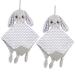 BooginHead Pacifier Holder Stuffed Animal Pacifier Lovey with Baby Teether Bunny 2-Pack 2-Pack Gray Bunnies