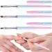 ANCIRS 3 Pack Nail Cleaning Brushes 8mm Round + 8mm Flat + 7.5mm Angled Head Acetone Resistant Nail Art Clean Brushes for Polish Cuticles Remover Manicure Clean up 8mm + 8mm +7.5mm