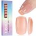 TOMICCA Short Square Nail Tips 180PCS Soft Gel Nails Tips 3 in 1 Base Coat Coverage No Filed pre-colored Press on nail tips Matte Full Coverage Nail Tips for Nail Art Extensions15 sizes-Nude Short Square-nude