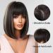 Allbell Short Bob Wigs for Women - Black & Blonde Synthetic Wig with Bangs | Perfect for Christmas - Buy Online on GoSupps.com