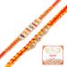 Ghasitaram Gifts Rakhi for Brother Rakhis Online - Set of 2 Glittering Thread and Multicolour Stone Premium Rakhis with 200 GMS of Kaju katli