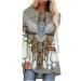 Womens Loose Long Sleeve Tunic Tops Western Cowgirl Aztec Ethnic Tribe Graphic T-Shirt Casual Round Neck Blouse Gray XX-Large