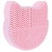 Silicone Makeup Brush Cleaning Mat Drying Rack Holder Cartoon Cat 2 in 1 Brush Mat with Holder Makeup Beauty Tools ()