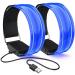 Flintronic LED bracelet reflective LED lighting tape with USB LED bracelet light strap safety light unisex for night run jogging and outdoor sports 2PC blue