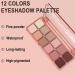 Erinde 12 Colors Eyeshadow Palette - Matte & Shimmer Eye Shadows for High Pigmented, Smooth & Blendable Natural Eye Look - Pink Brown Korean Glitter Makeup - Buy Online on GoSupps.com