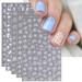 JMEOWIO 9 Sheets Spring White Flower Nail Art Stickers Decals Self-Adhesive Summer Floral Nail Supplies Nail Art Design Decoration Accessories