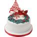 Merry Christmas Cake Decoration topper Yule Log Cupcake Toppers 3 Piece Gold silver red Leaf Holly Set (3 set red holly) - Buy Online on GoSupps.com