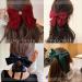 Boho Satin Hair Bow Long Bow Hair Clips Band Hair Clips Clip Large Plain Hair Bun Hair Pin French Hair Clip Scrunch ies Horse Tail Accessories (Green) - Buy Online on GoSupps.com