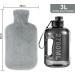 3L Large Hot Water Bottle with Soft Fleece Cover & Kangaroo Pocket - XXL Heat Bottle for Children & Adults | International Shipping Available - Buy Online on GoSupps.com