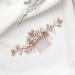 Ushiny Crystal Bridal Hair Comb - Rose Gold Headpiece & Pearl Leaf Clips for Wedding - Elegant Hair Accessories for Women & Girls - Buy Online on GoSupps.com