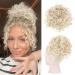 REECHO Messy Bun Hair Piece Elastic Drawstring Hair Bun Extensions Large Curly Wave Fake Bun Top Knot Updo Hairpiece for Women - Light Blonde Wavy Light Blonde