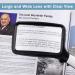 Folding Handheld Magnifying Glass with Dimmable LED Light - 3X Large Rectangle Reading Magnifier for Seniors with Macular Degeneration - Ideal for Newspaper, Books, Small Print - Lighted Gift for Low Vision - Black and White - Buy Online on GoSupps.com