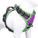 Phoepet 2019 Reflective dog harness for large breeds adjustable no pulling vest with handle 2 metal rings 3 buckles simply put on and take off (XL violet) violet XL