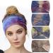ELLEWIN Extra Wide Headbands For Women Non Slip African Boho Thick Hairbands Knotted Head Band Yoga Workout Gym Elastic Large Cloth Head Wraps Turbans 4 pcs A01