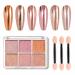 GZMAYUEN Rose Mirror Chrome Nail Powder Metallic Powder for Nails 6 Colors Solid Pink Nail Art Chrome Powder 07