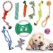 KEPLIN Rope Chew Toys for Dogs - Pack of 10 | Strong Rope Ball & Tug for Teething Stimulation & Training | 100% Natural Cotton | Accessories for Small Medium & Large Puppies & Adults (Style 1)