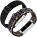 Adjustable Elastic Nylon Bands Compatible with Fitbit Alta and Alta HR Fitness Tracker, 2 Pack Braided Stretchy Wristband Accessory Bracelet Watch Strap Sport Replacement Band for Women Men Ethnic Style / Wavy Black