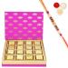 Ghasitaram Gifts Rakhi Gifts for Brothers Festive Pink Box of Mixed Nuts Chocolate with Pearl Beads Rakhi Box of Mixed Nuts Chocolate with Rakhi