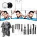 Feisate 3 Way Mirror for Hair Cutting  Barber Mirror Self Cut  Self Haircut Mirror to See Back of Head  360 Mirror for Haircuts for Men  Self Hair Cutting Mirror 3 Way  Height Adjustable - (NO LED) Black BLACK - No LED