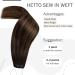 Hetto Real Hair Ombre Extensions #2/8/2 Darkest Brown to Ash Brown 80g 40cm | Premium Quality Real Hair Extensions for a Stunning Look - Buy Online on GoSupps.com